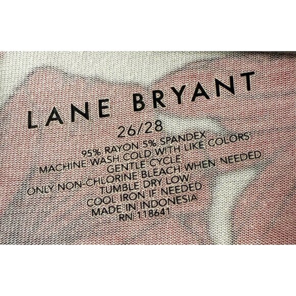 Lane Bryant Womens Red Floral Print Tunic Top Scoop Neck High-Low Hem Size 26/28 - Picture 5 of 5